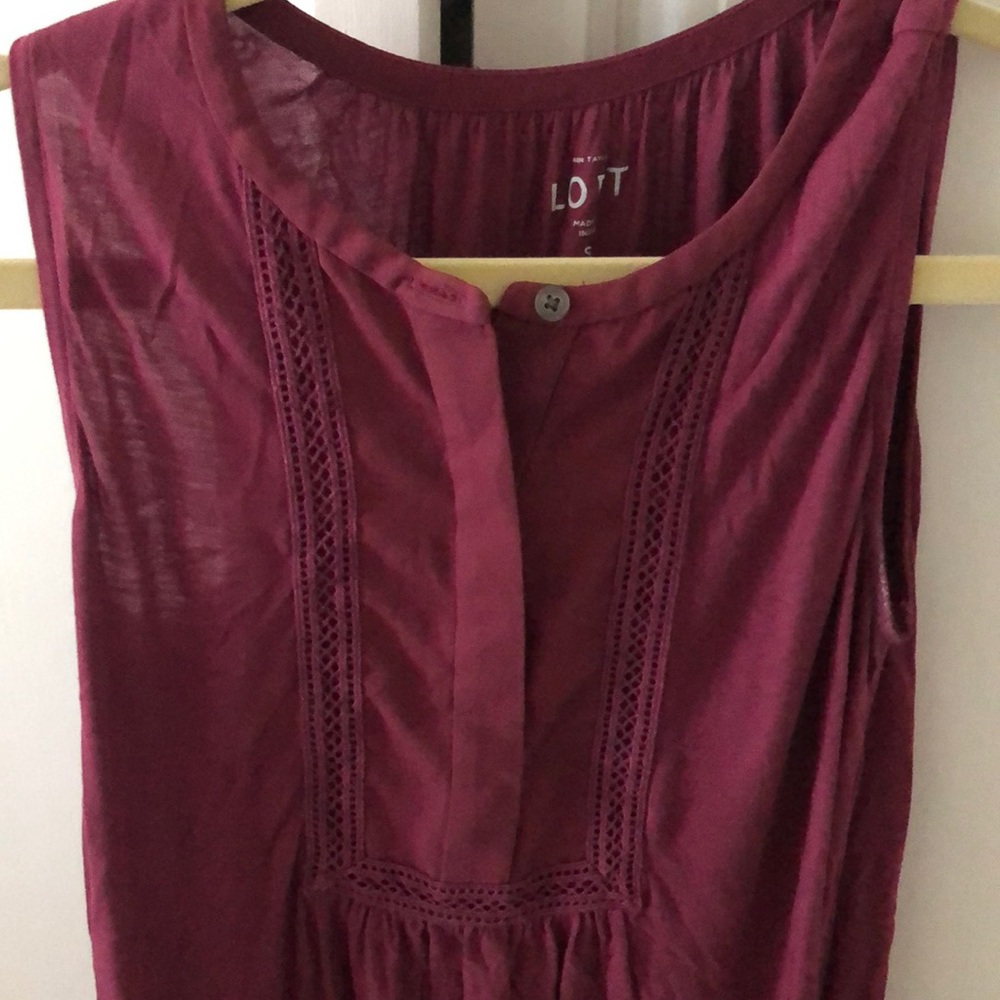 LOFT Raspberry tank top - Picture 2 of 2